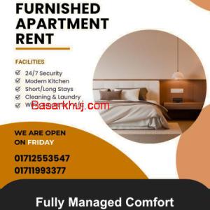 Modern Furnished 2-Bedroom Apartment in Bashundhara R/A for Short-Term Rent